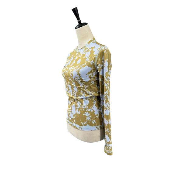 Stine Goya M/L Juno Flower Foliage Green Blue Print Long Sleeve Slim Fit Top - Picture 2 of 10